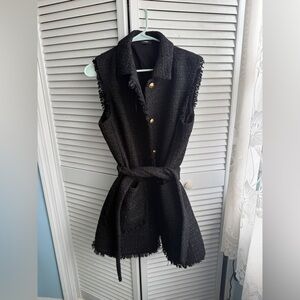 Express Quilted Black Vest